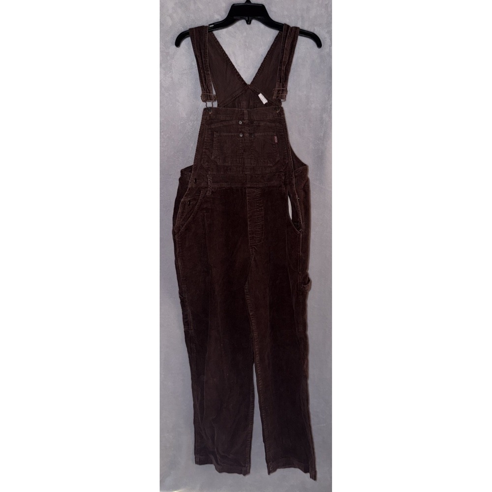 Jordache Corduroy Overalls Junior Womens Medium Brown Carpenter 90s Y2K Vintage